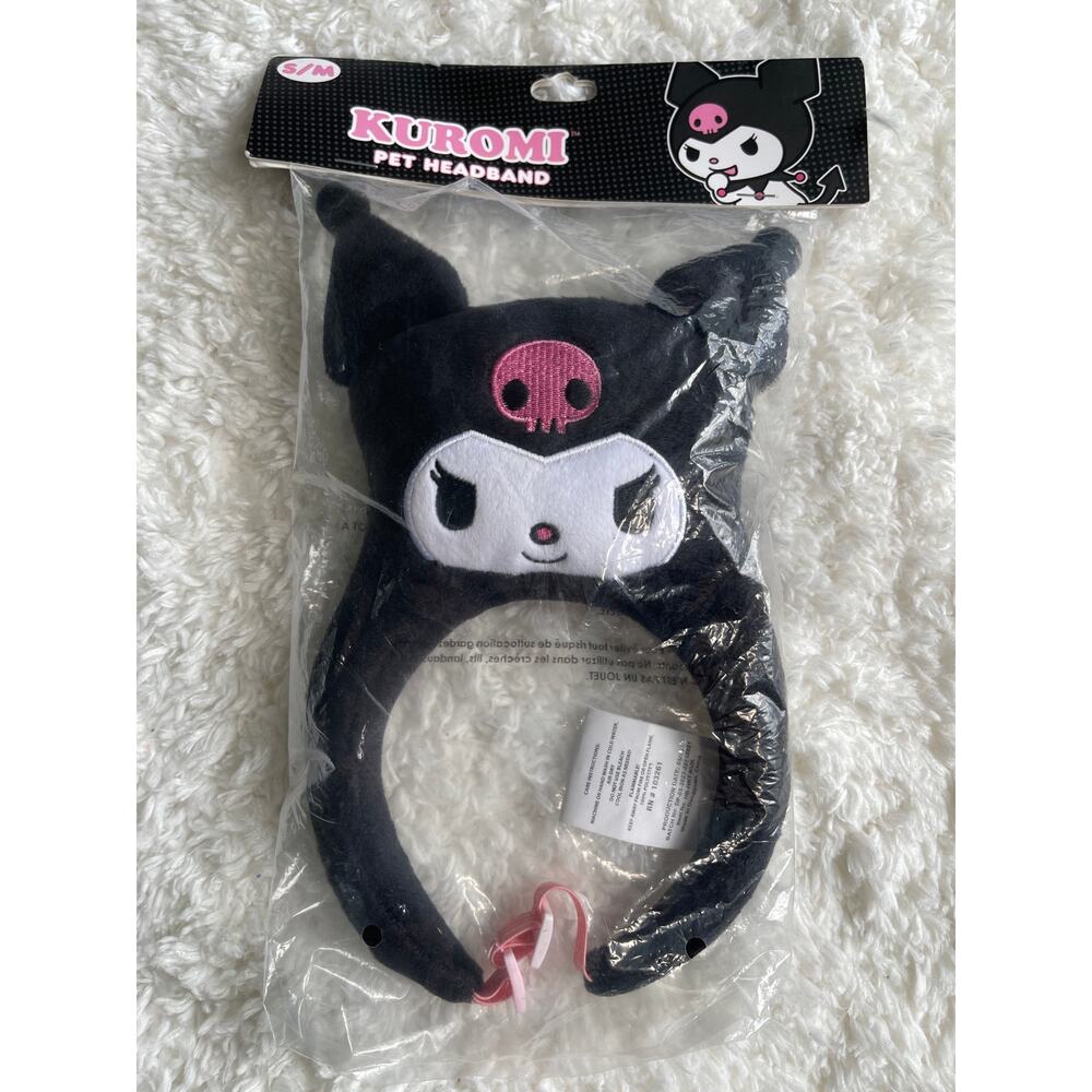 Sanrio Kuromi Pet Dog Cat Headband Costume Accessory Size S/M Soft Plush NEW